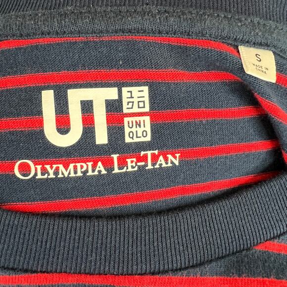 UNIQLO UT Red Navy Blue Stripe Short Sleeve Crewneck Hotel Olympia Tee Size S - Picture 4 of 5